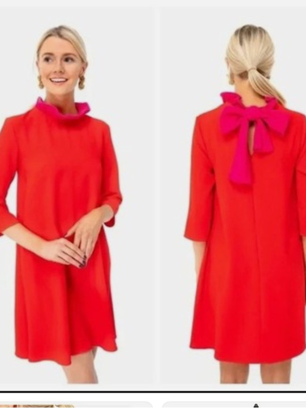 Tuckernuck Pomander Place Daphne Dress M Pink Red Color Block Preppy Party - Picture 3 of 8